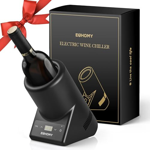 EUHOMY Wine Chiller Electric, Portable Wine Bottle Chiller for 750ml Wine & Champagne, Single Bottle Wine Cooler on Patio, Keep Cold Up to 1 Day- Extra Surprise for Wine Lovers | Amazon (US)