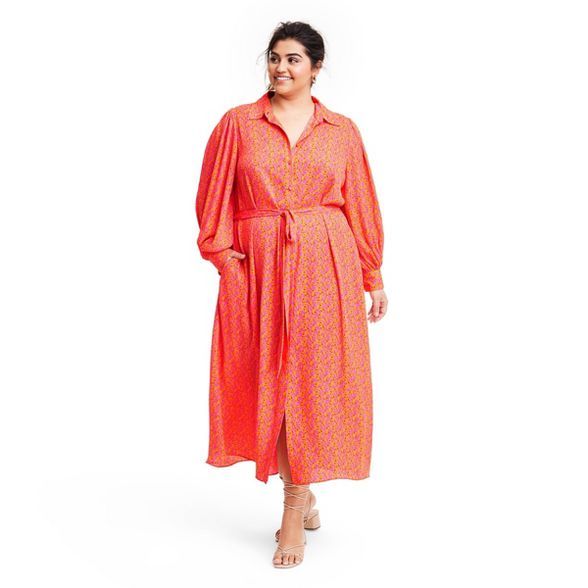 Floral Long Sleeve Robe Dress - ALEXIS for Target Orange | Target