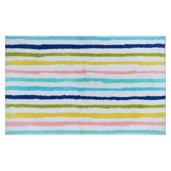 Cool Stripe Bath Rug Molokai Blue - Pillowfort™ | Target