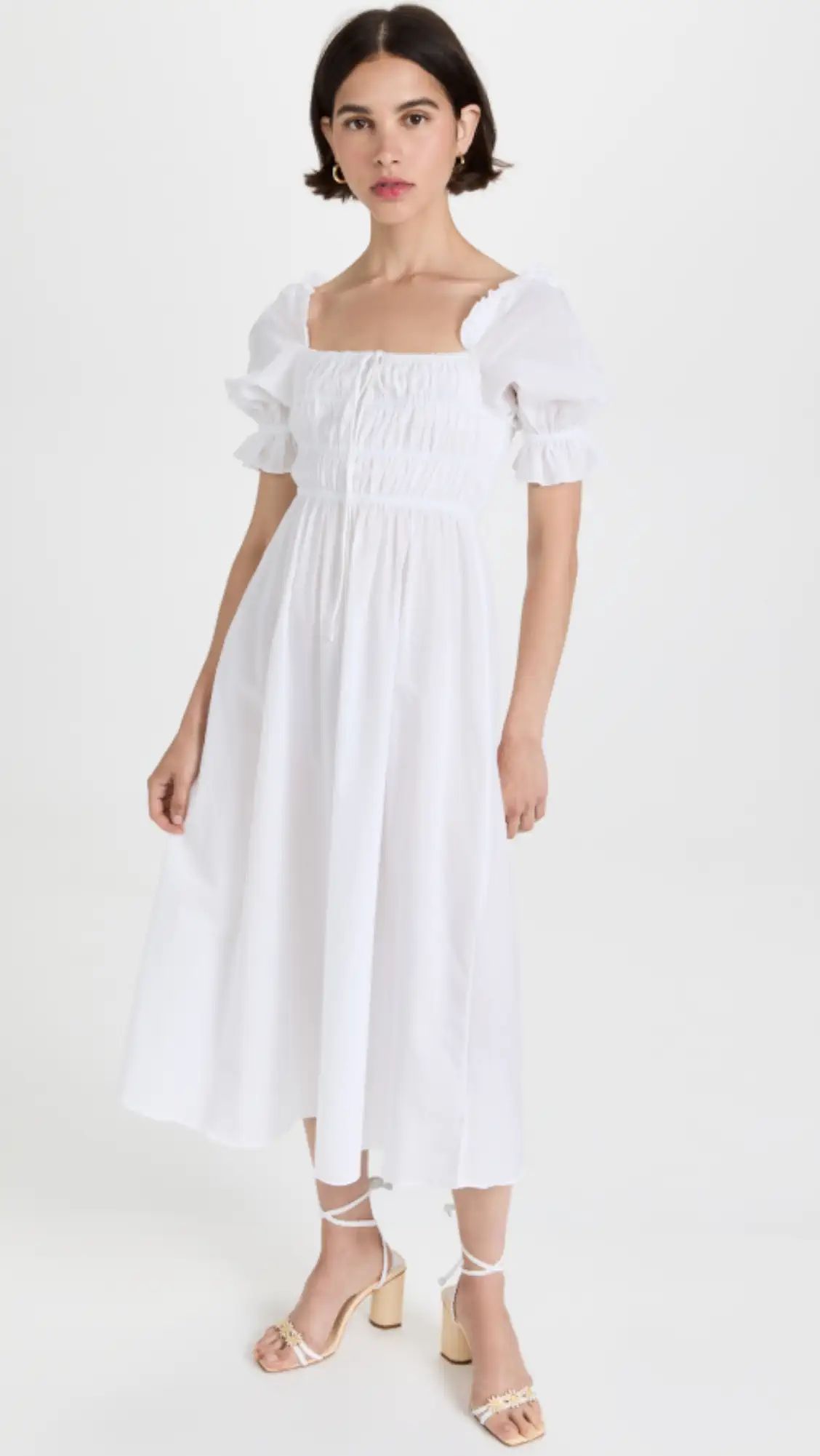 Smocked Short Sleeve Midi Dress | Shopbop