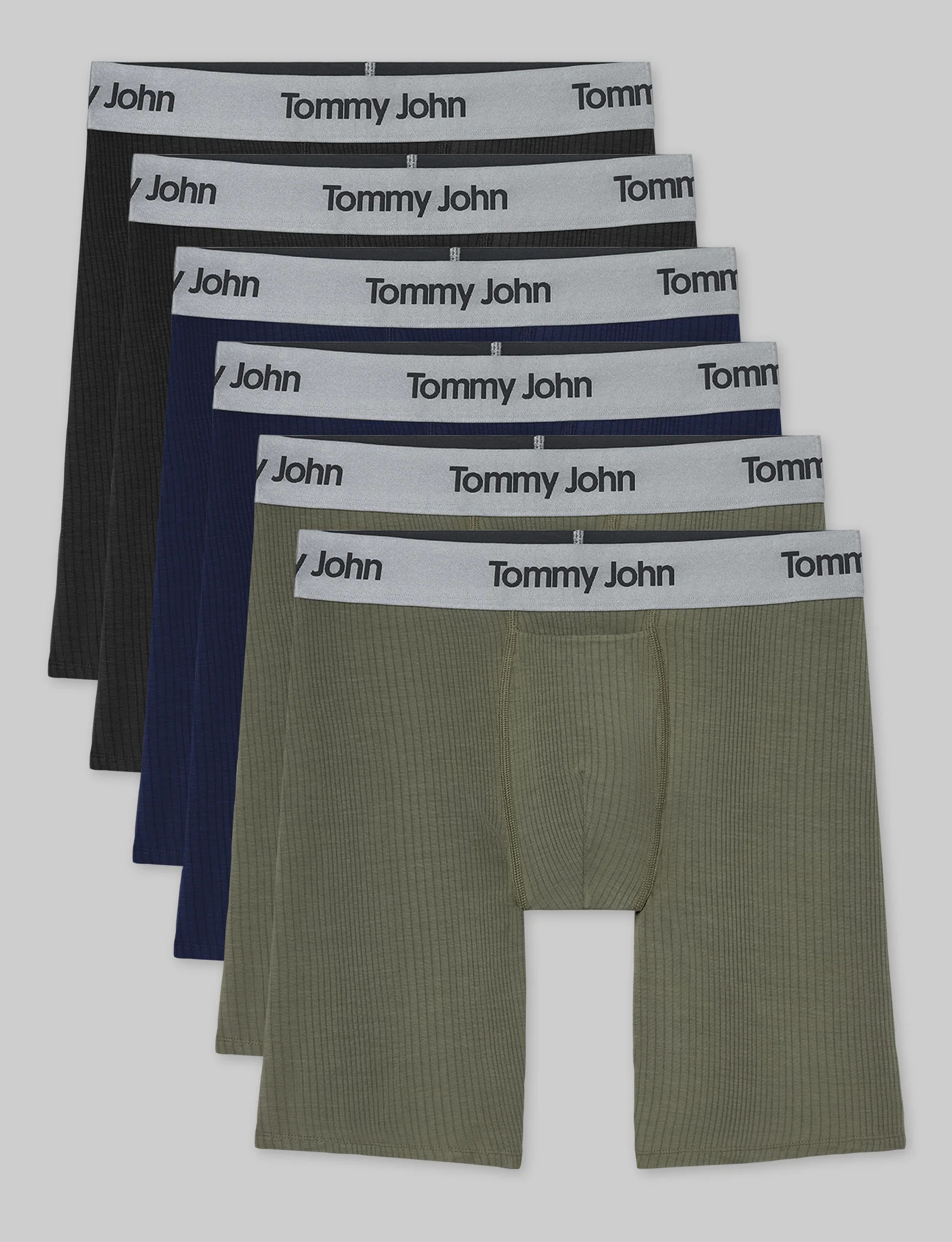 Second Skin Luxe Rib Boxer Brief 8" (6-Pack) | Tommy John