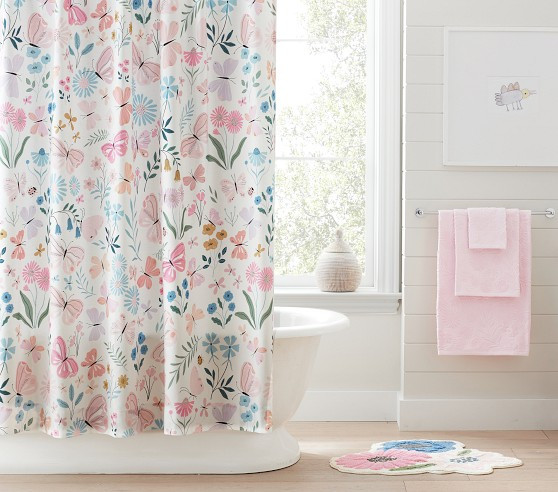 Wildflower Butterfly Shower Curtain | Pottery Barn Kids