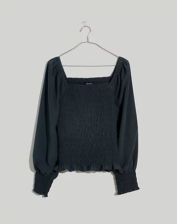 Lucie Bubble-Sleeve Smocked Top | Madewell