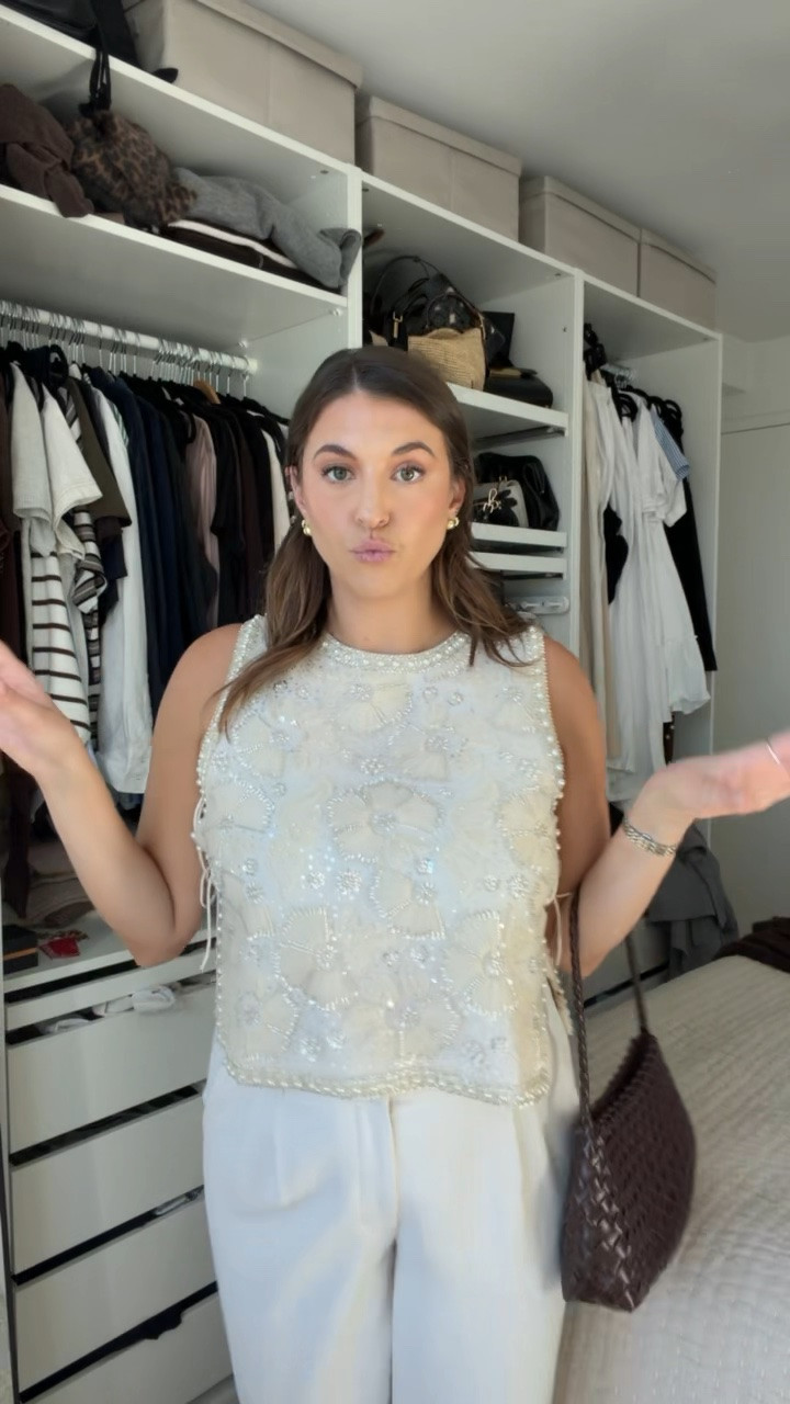 This embellished top is even better styled casually 🤍 Pairing it with white trousers keeps the whole look polished but still effortless—such a pretty outfit for dinners, events, or a dressier day out.

embellished top outfit, white trousers outfit, neutral outfit, elevated basics, dressy casual outfit, fashion week style, size large outfit, size 14 outfit

#LTKgrwm #LTKWorkwear #LTKMidsize