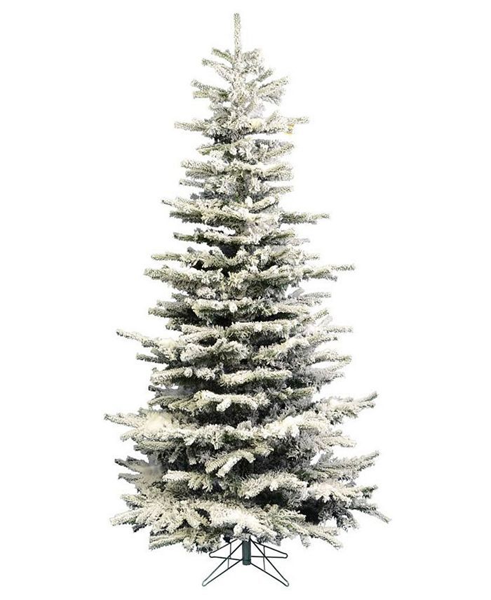 Perfect Holiday 6.5' Pre-Lit Flocked Slim Christmas Tree with Warm White LED Lights & Reviews - S... | Macys (US)