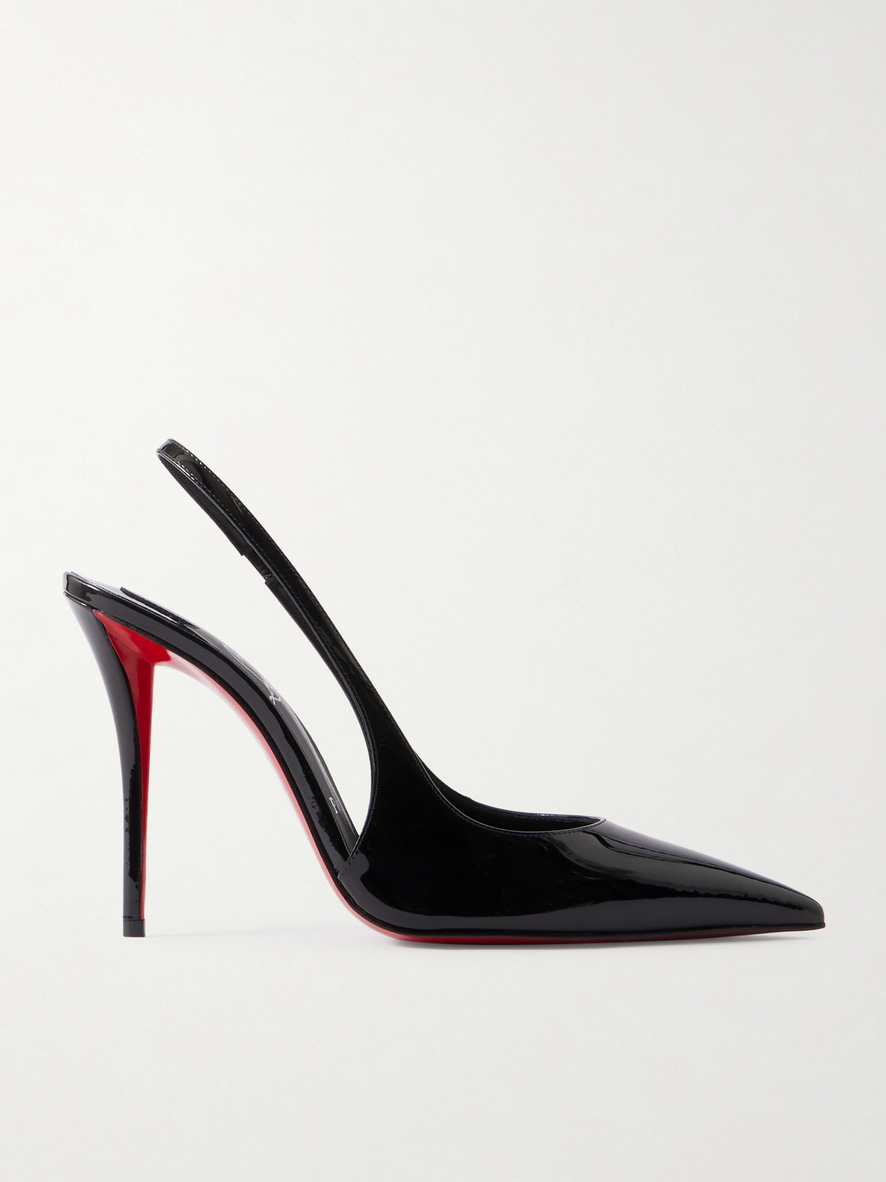 Christian Louboutin - Miss Z 100 Patent-leather Slingback Pumps - Black | NET-A-PORTER (US)