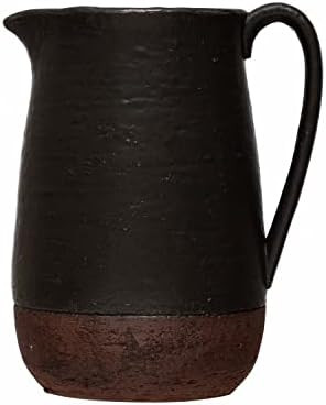 Creative Co-Op Stoneware, Reactive Glaze Pitcher, 7" L x 6" W x 9" H, Black | Amazon (US)