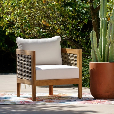 Linon Outdoor Club Chair, Brown | Ashley Homestore