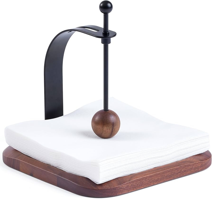 North American Walnut Napkin Holder for Table - Nordic Style Wooden Cocktail Napkin Holder Fits 5... | Amazon (US)
