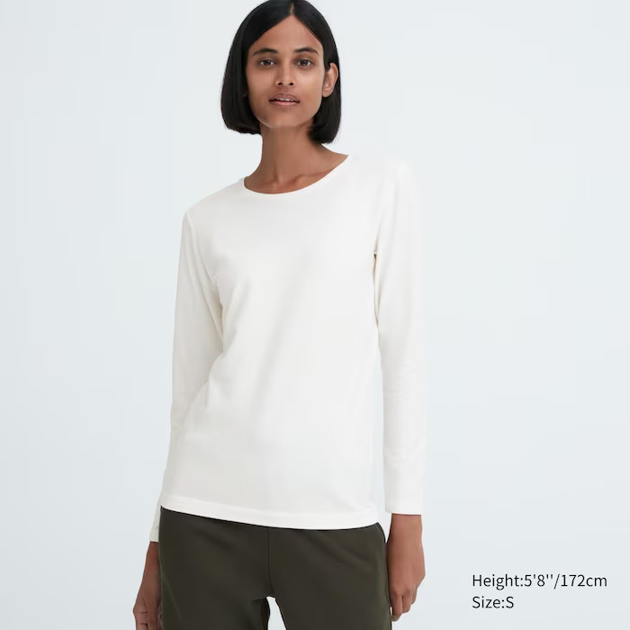 HEATTECH Cotton Crew Neck Long-Sleeve T-Shirt (Extra Warm) | UNIQLO (US)