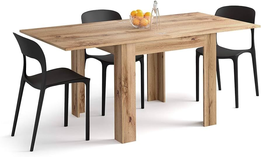 Mobili Fiver, Square extendable Dining Table, Eldorado, Rustic Wood, Made in Italy | Amazon (US)