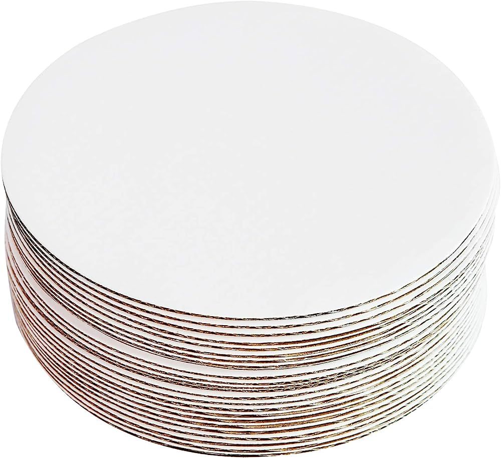 [30pcs] 6" White Cakeboard Round,Disposable Cake Circle Base Boards Cake Plate Round Coated Circl... | Amazon (US)
