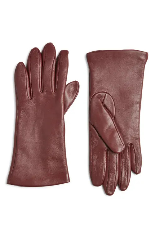 Nordstrom Cashmere Lined Leather Touchscreen Gloves in Chianti at Nordstrom, Size 6.5 | Nordstrom