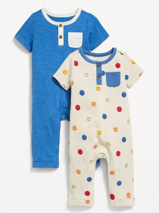 Short-Sleeve Henley Pocket One-Piece 2-Pack for Baby | Old Navy (US)
