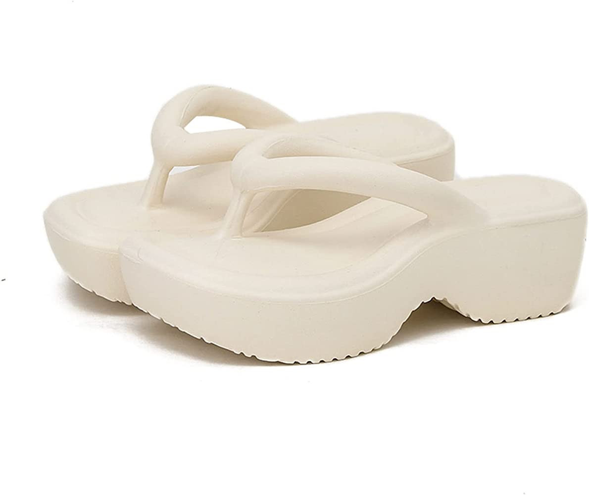 Women's Platform Flip Flop with Arch Support Casual Comfortable Wedge Flip-Flops Summer Beach San... | Amazon (US)