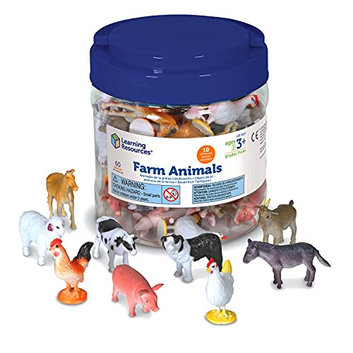 Learning Resources Farm Animal Counters - 60 Pieces, Ages 3+ Toddler Learning Toys, Farm Animals ... | Amazon (US)