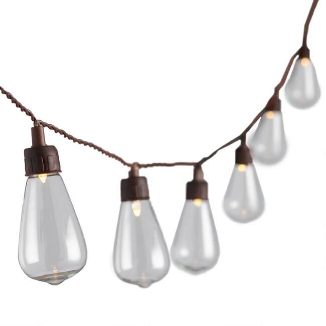 Edison Style Solar LED 30 Bulb String Lights | World Market