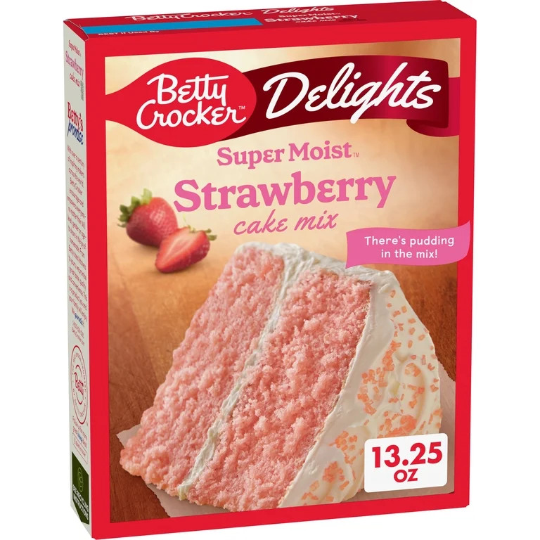 Betty Crocker Delights Super Moist Strawberry Cake Mix, 13.25 oz | Walmart (US)
