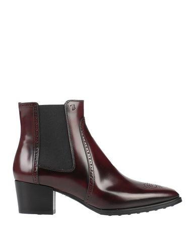 Tod's Woman Ankle boots Burgundy Size 7 Soft Leather | YOOX (US)