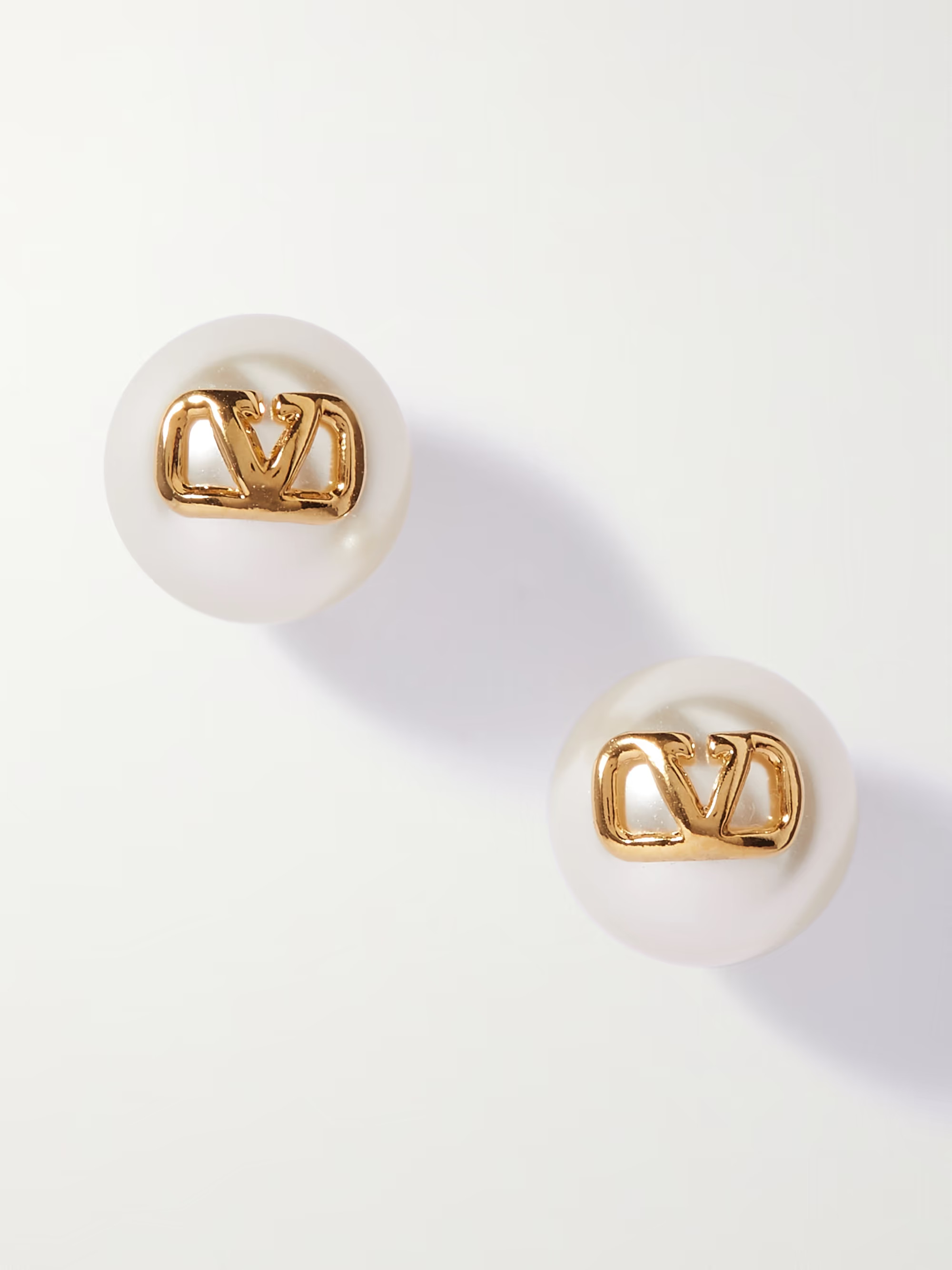 VLOGO gold-tone faux pearl earrings | NET-A-PORTER (US)