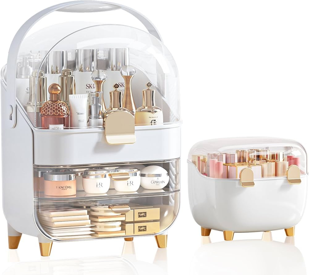 Makeup Organizer, Skincare Holder Bathroom Counter Organizer, Storage Box Cosmetic Display Cases,... | Amazon (US)