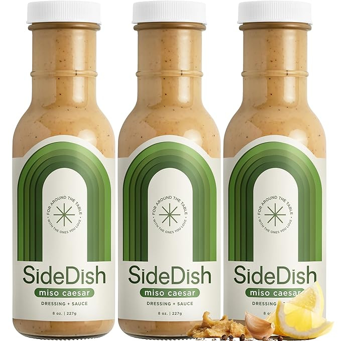 SideDish Miso Caesar Dressing (Pack of 3) – Seed Oil Free Salad Dressing Made w/Avocado Oil –... | Amazon (US)