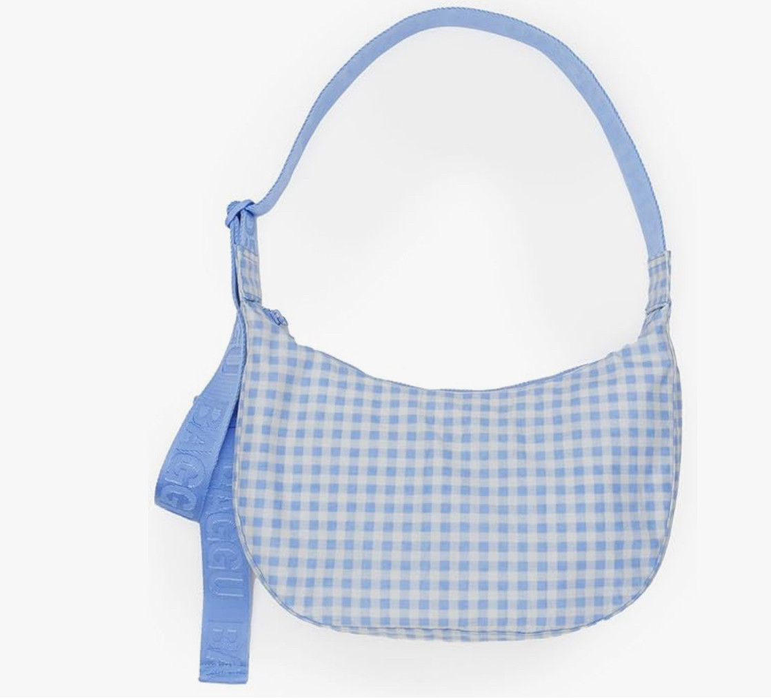BAGGU Medium Nylon Crescent Bag
- Light Blue Gingham 

 #LTKSummerEdit #LTKTravel #LTKItBag