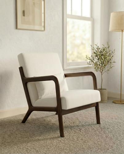 Garvee Mid-Century Chenille Accent Chair, Cozy Reading Chair, Modern Lounge Armchair with Lumbar ... | Amazon (US)