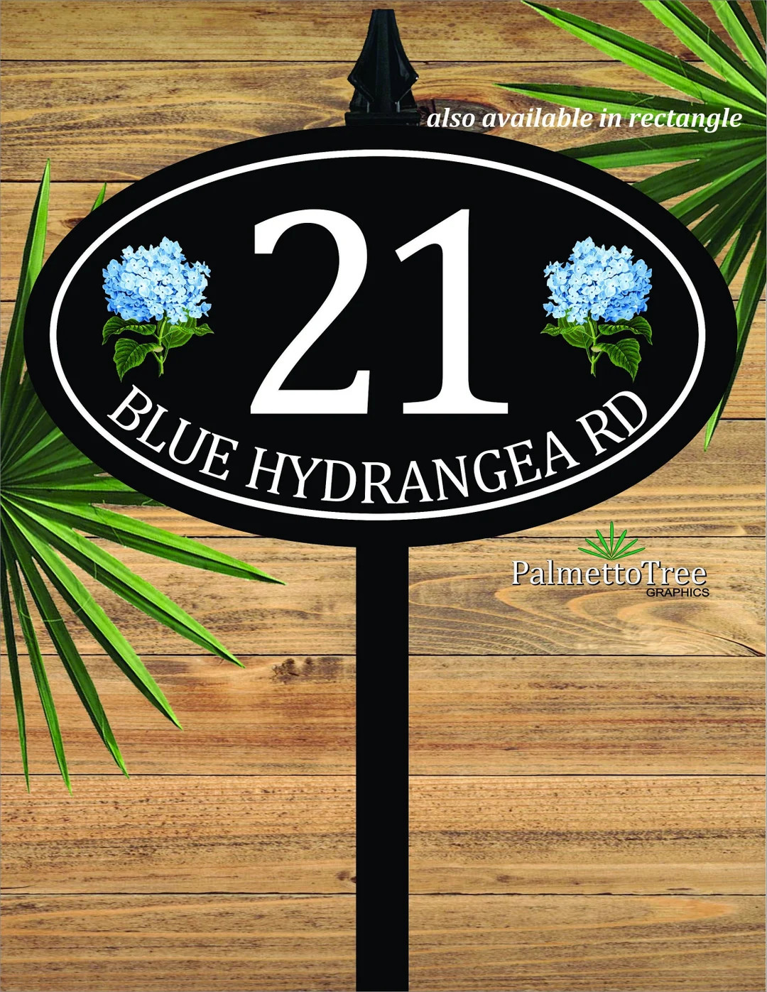 Address Sign Blue Hydrangea Themed With Stake - Etsy | Etsy (US)