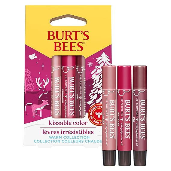 Burt's Bees Shimmer Lip Tint Stocking Stuffers Set, Tinted Lip Balm, Moisturizing for All Day Hyd... | Amazon (US)