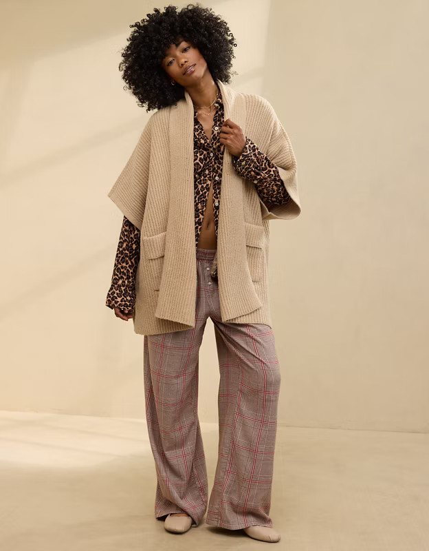 Aerie Shawl Collar Sweater Cape | Aerie