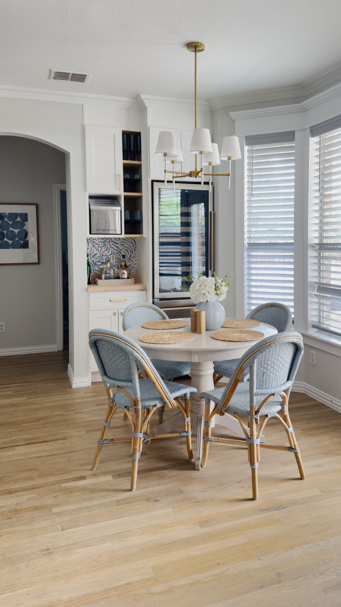 Breakfast Nook + Beverage Bar Styling
I styled this cozy corner with a dual-zone beverage fridge, compact countertop ice maker, and warm butcher block countertop paired with brass cabinet hardware. Linked my favorite wine glasses, champagne flutes, round wood dining table, dining chairs, and chandelier to complete the look—perfect for small space entertaining with a timeless feel. #LTKHome #LTKStyleTip #LTKEntertaining #KitchenUpdate #NeutralDecor #BreakfastNook #DrinkStation #SmallSpaceStyling #beveragecenter



#LTKSeasonal #LTKStyleTip #LTKHome