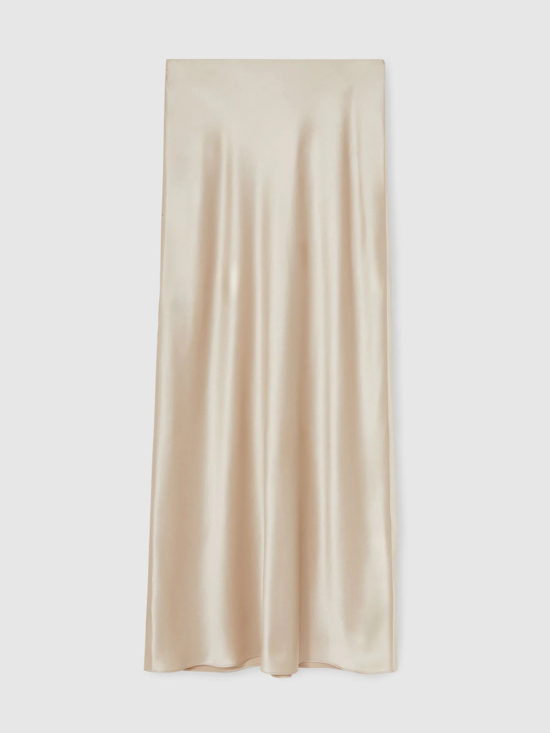 Reiss Reiss Champagne Neutral Saskia Silk Slip Maxi Skirt | Next US