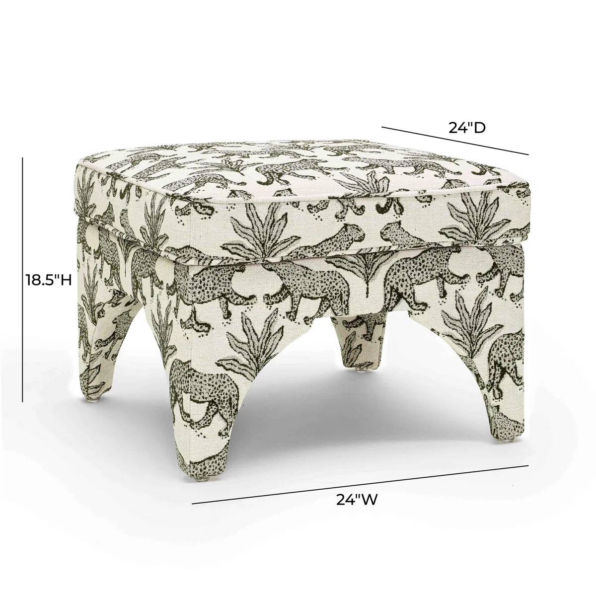 Raji Leopard Jacquard Ottoman | Wayfair North America