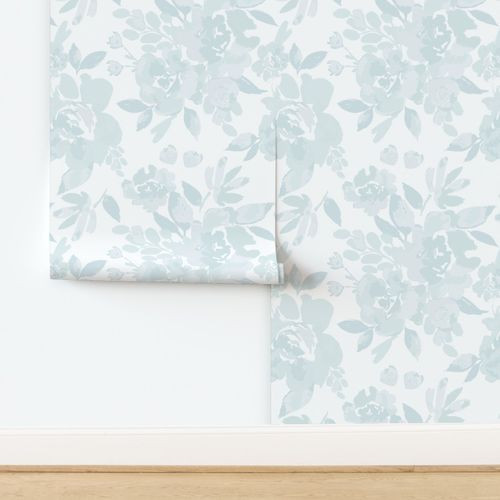 IBD Bailee blue Roses Jumbo | Spoonflower