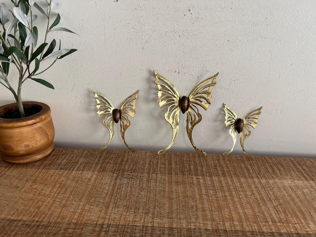 Vintage Gold Swallowtails Butterflies Set of 3 - Etsy | Etsy (US)