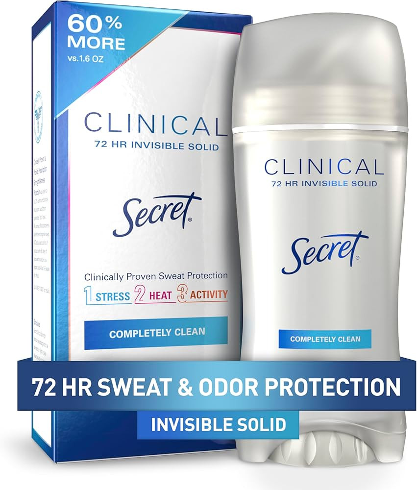 Secret Clinical Strength Antiperspirant Deodorant for Women, 3X Stress Protection, 72hr Sweat & O... | Amazon (US)