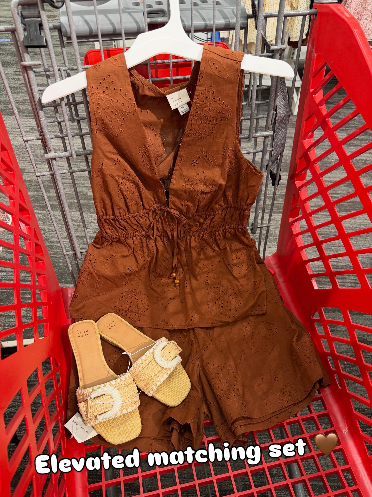 Pretty matching set at Target, cotton. The neckline looked pretty low just fyi. #targetstyle