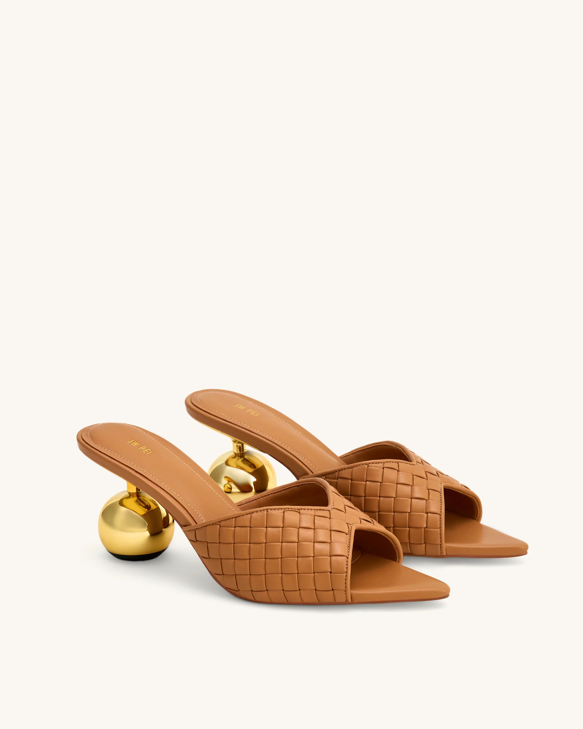 Ellie Braided Sphere Heel Mules - Khaki | JW PEI US