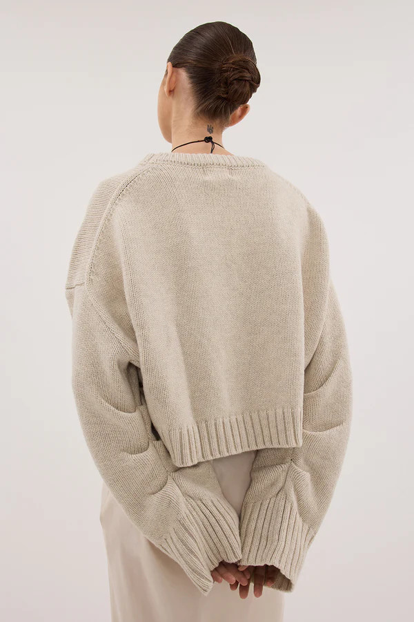 AMY CHALK CREW NECK KNIT JUMPER | DISSH