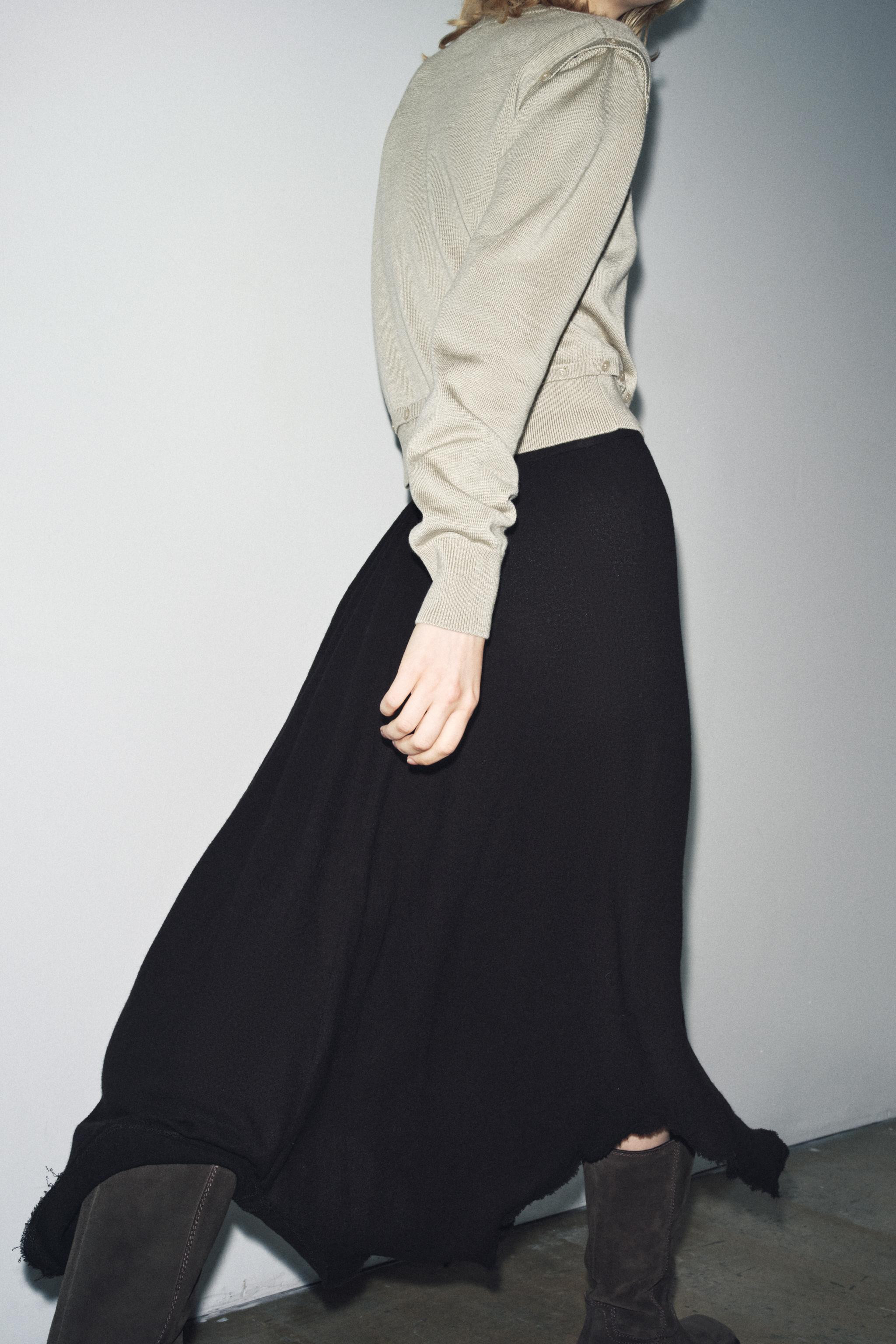 ZW COLLECTION ASYMMETRIC MIDI SKIRT | Zara Canada