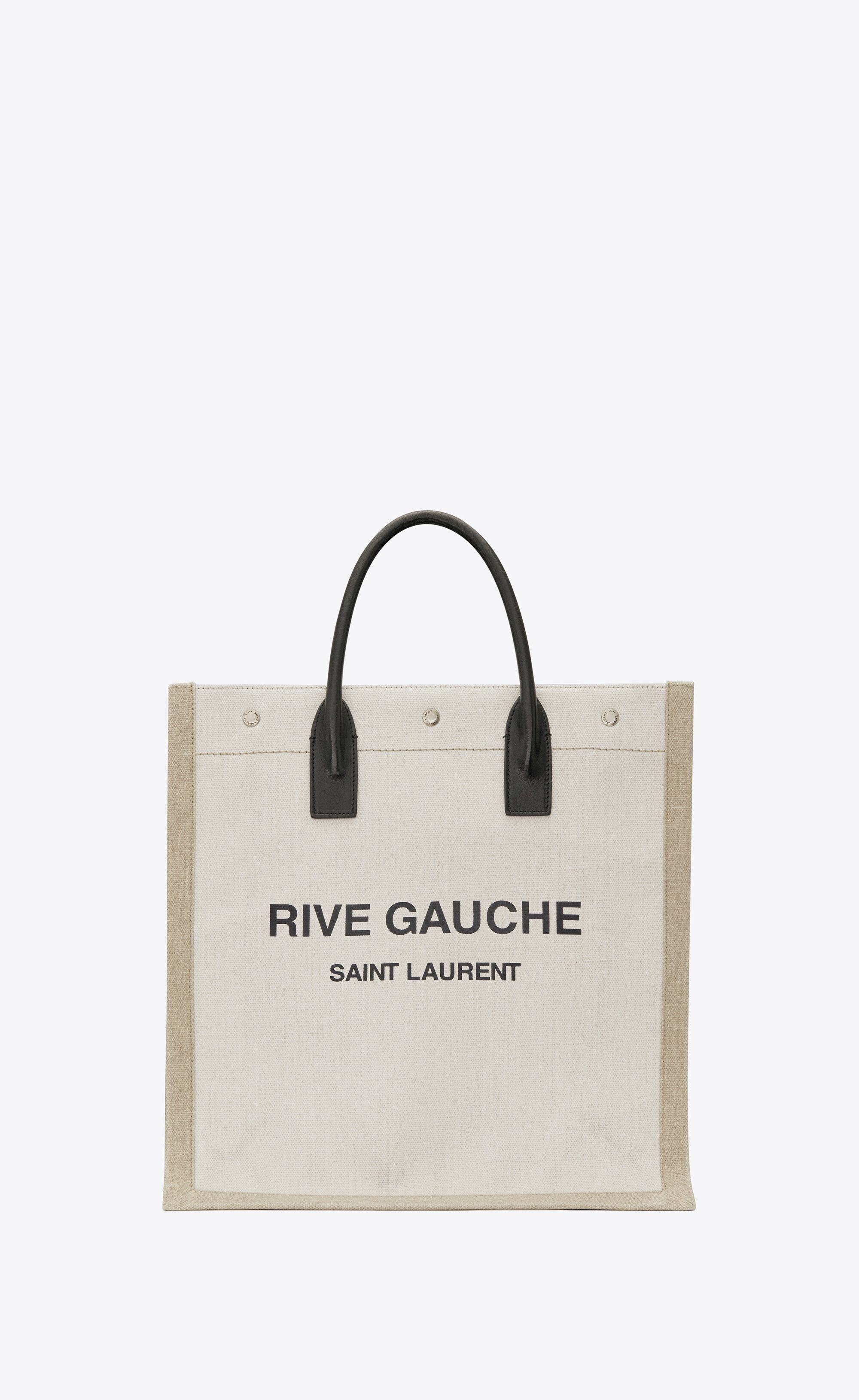 rive gauche n/s shopping bag in linen and cotton | Saint Laurent Inc. (Global)