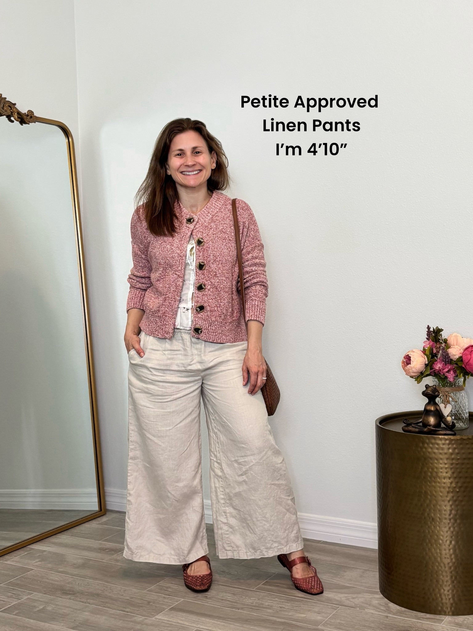 True to size linen pants wearing XS Petite but if you’re not fuller in the hips maybe size down.

#LTKootd #LTKWorkwear #LTKPetite