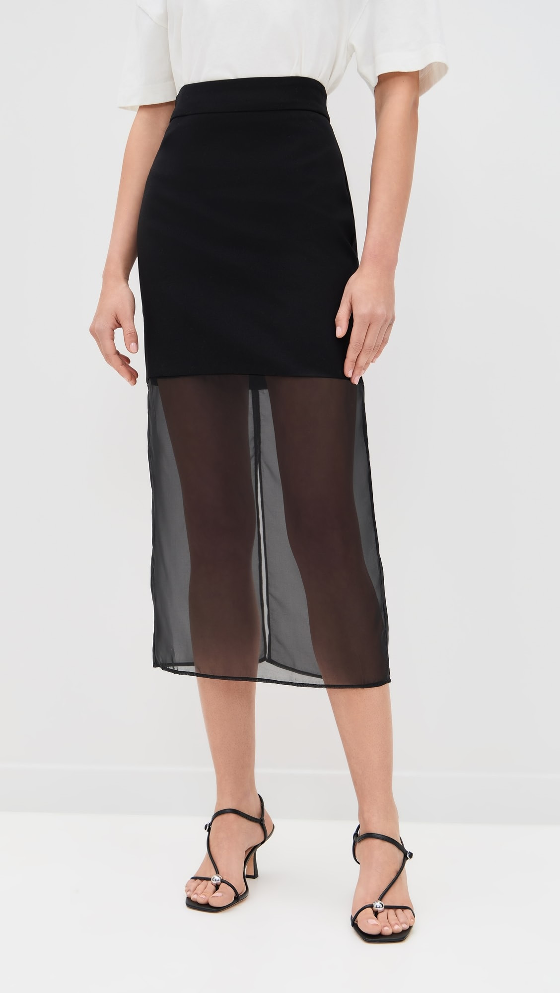 Skirt with Mesh Sheer Bottoms | Shopbop