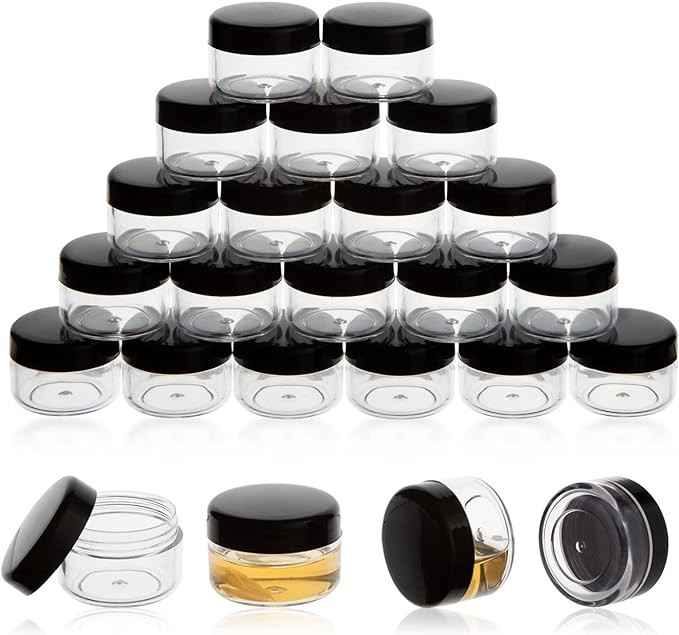 ZEJIA 5 Gram Sample Containers with Lids, 25PCS Mini Makeup Containers, Empty Plastic Travel Cosm... | Amazon (US)