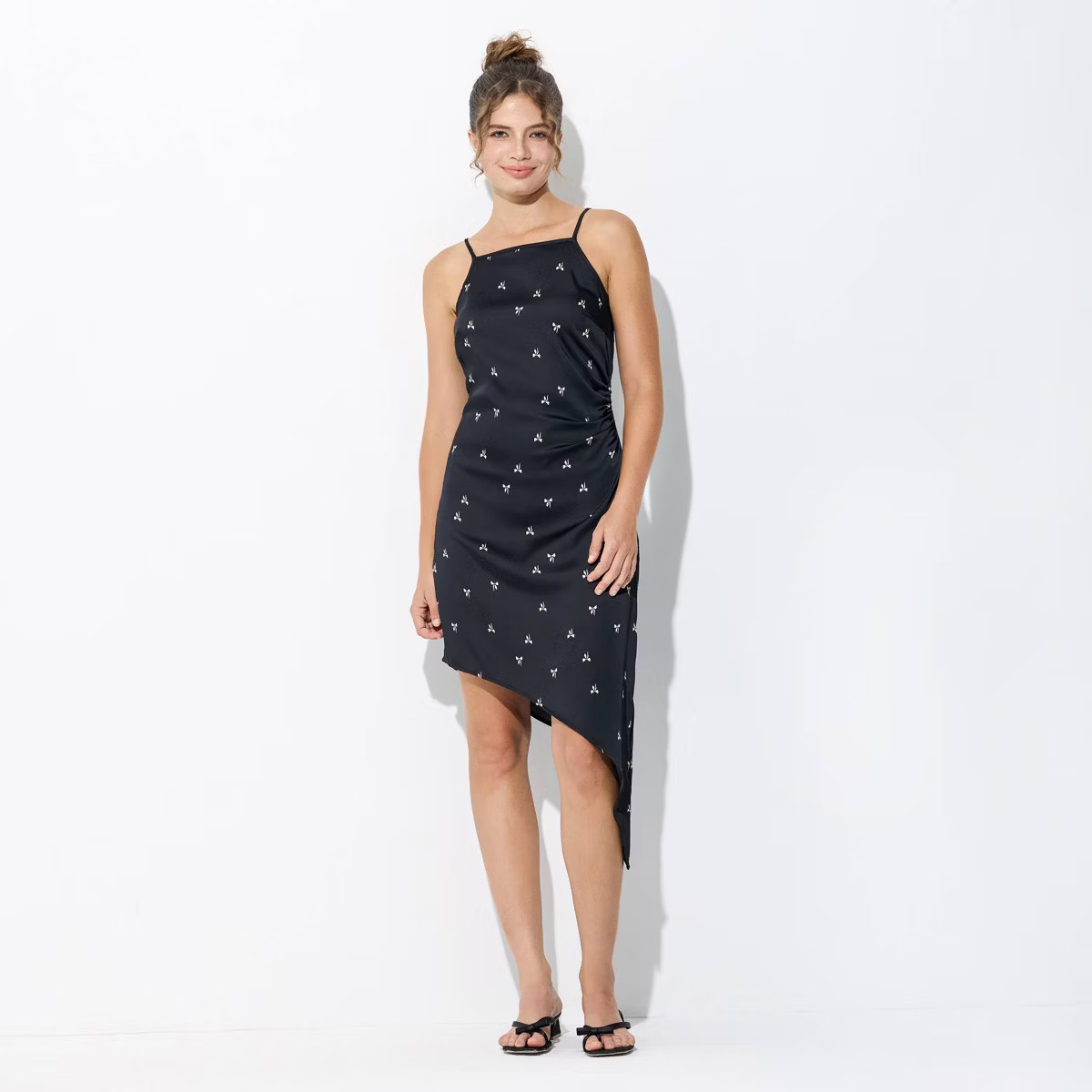 Women's Asymmetrical Hem Mini Dress - Wild Fable™ Black Bow | Target