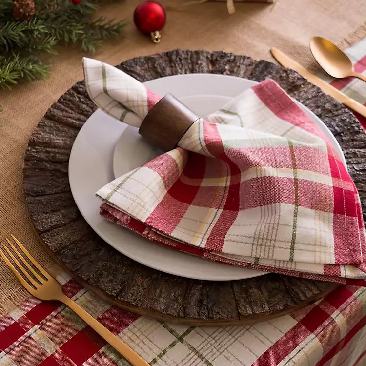 Christmas Orchard Plaid Napkins, Set of 6 | Kirkland's Home