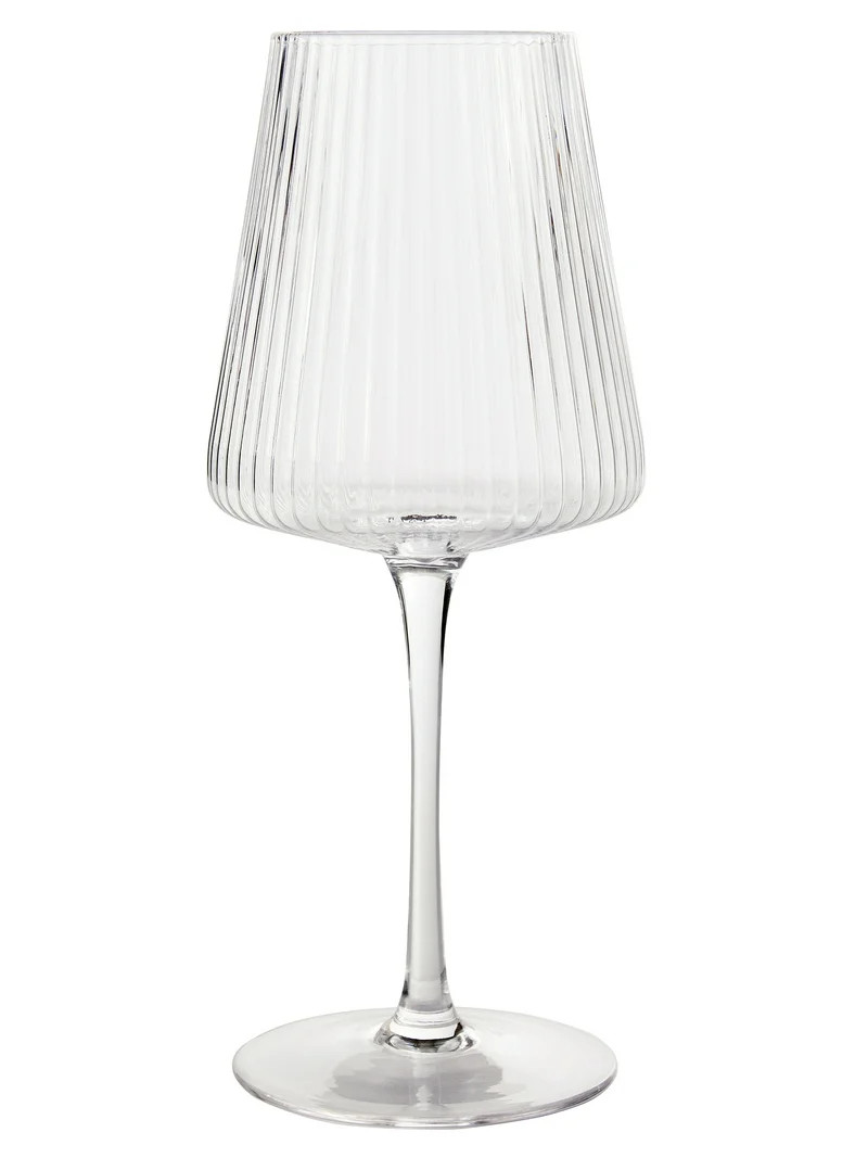 Better Homes & Gardens Glass 17 oz Ribbed Wine Glass, Clear | Walmart (US)