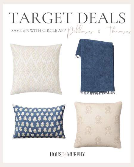 Huge savings with Target Circle app!  20% off throws and pillows!  Get the look for less

#LTKsalealert #LTKhome #LTKunder50
