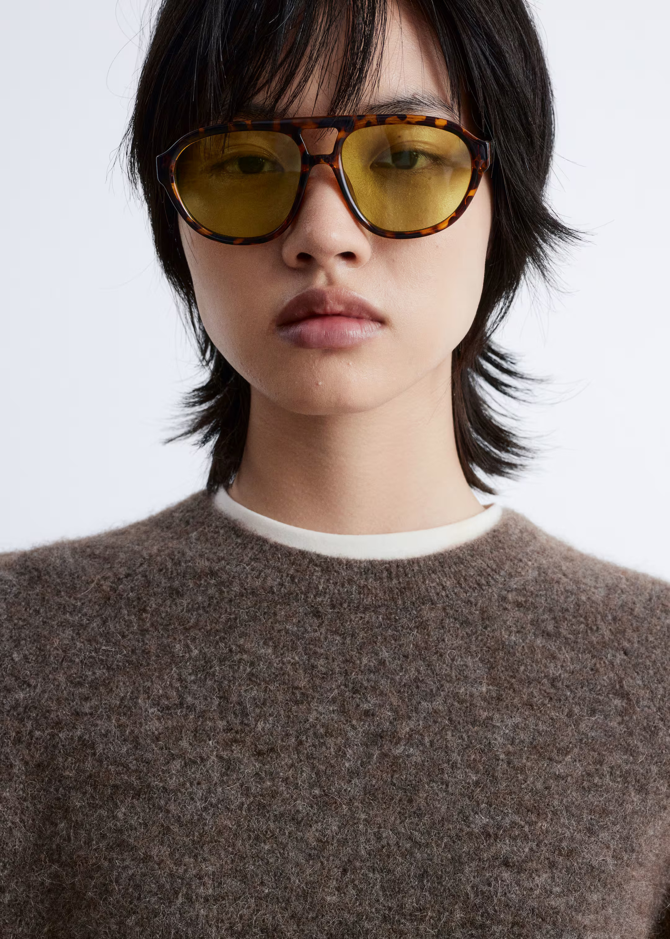 Alpaca-Blend Knitted Top - Mole - Ladies | H&M GB | H&M (UK, MY, IN, SG, PH, TW, HK)